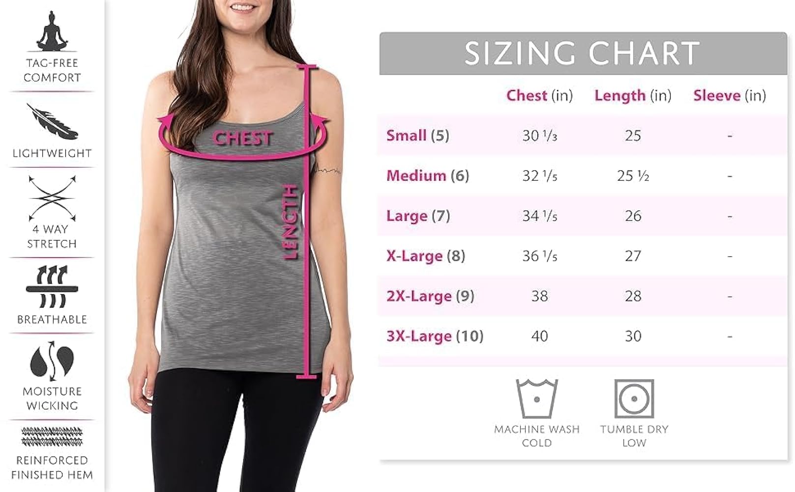 Sexy Basics Women's 5 Pack Cotton Rayon Stretch Cami Tank